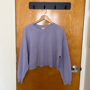 Pilcro light purple cropped cashmere sweater